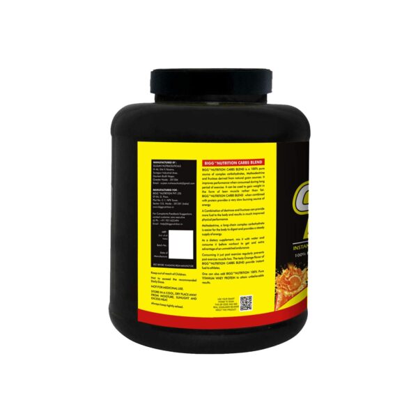 Bigg Nutrition Carbs Blend Mass Gainer Supplement Powder (Orange, 3 Kg) with Free Shaker 2